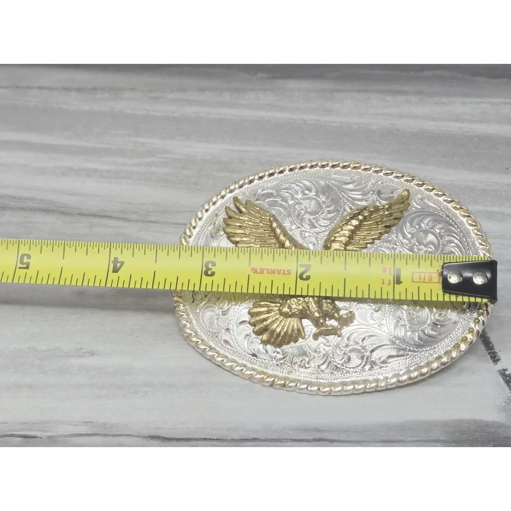 Bald Eagle Belt Buckle -Silver And 14k Gold Plated‎ Eagle